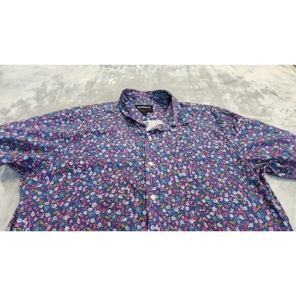 Bonobos Men's Size L Purple Floral Slim Fit Button Down Shirt - Picture 2 of 8